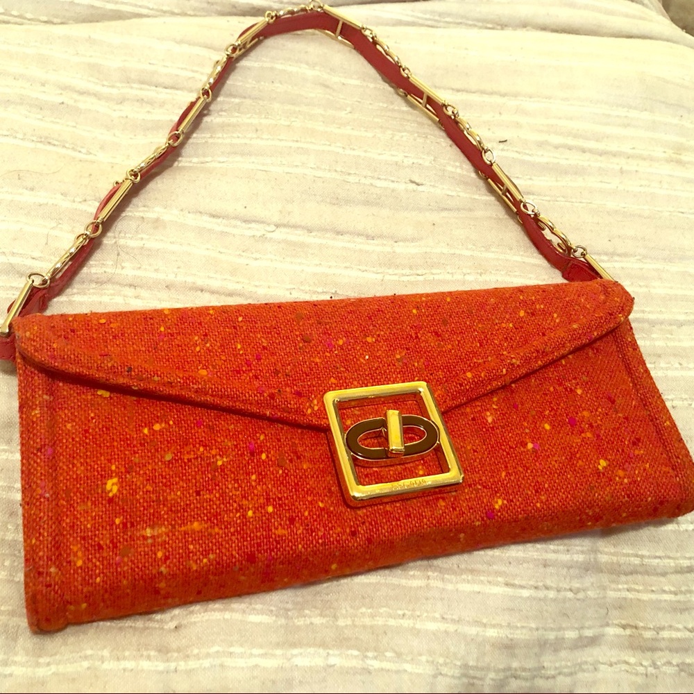 Escada envelope clutch w/ chain strap